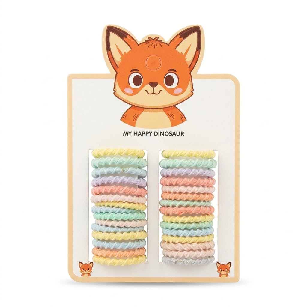 Catch Up Kids Mini Elastic Hair Ties Set for Girls – Cute Animal Shape Hair Bands Card, Small Soft Stretch Ponytail Holders, Lightweight Daily Hair Accessories for Children