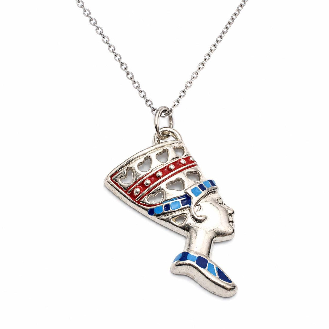 immatgar pharaonic Egyptian Nefertiti Head with Colors necklace jewellery ancient Egyptian souvenirs gifts from Egypt Collectible Pharaoh