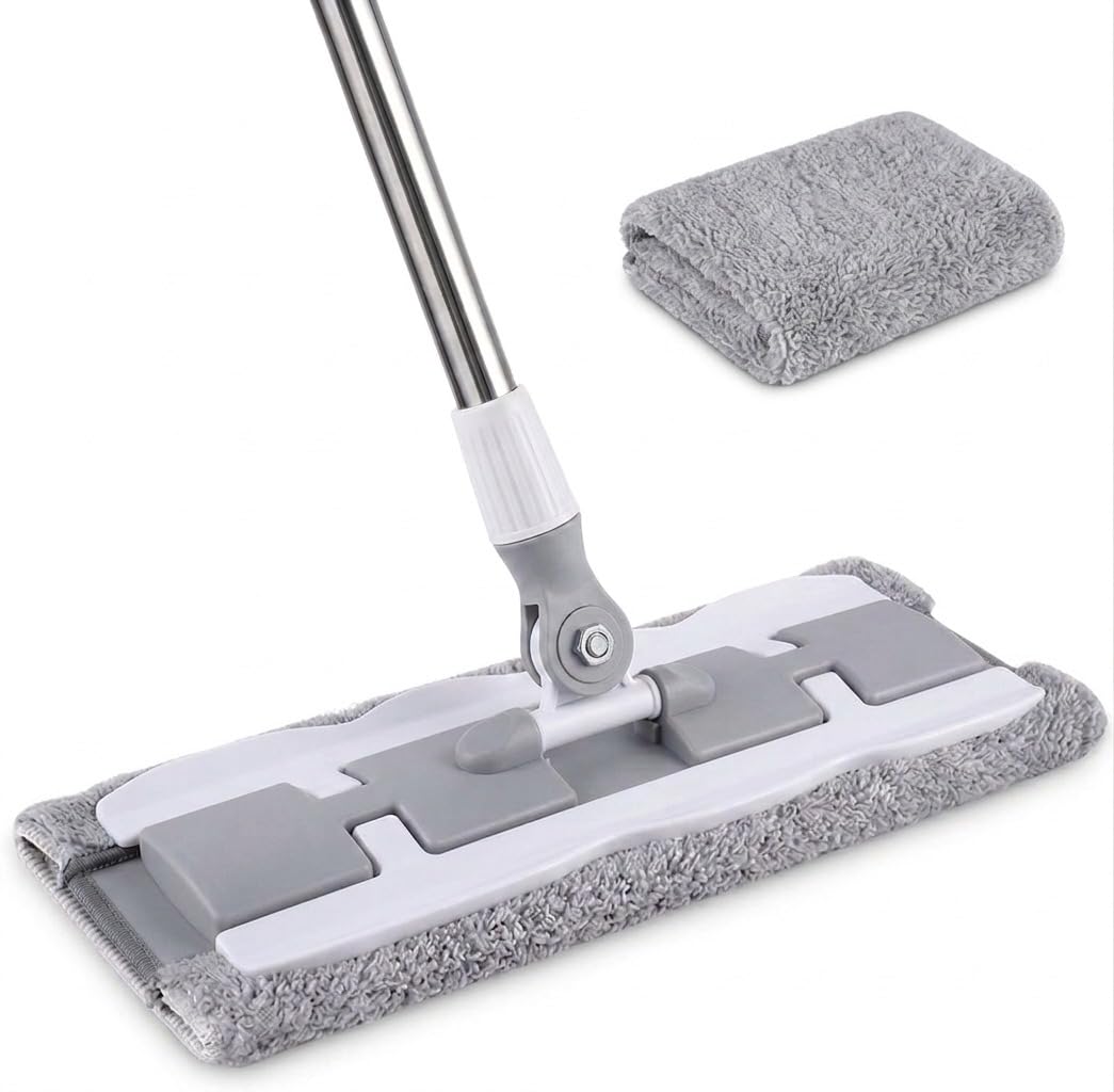 Professional Microfiber Mop - Multi-Directional Moving Head - Deep and Fast Cleaning with Washable Pads - Suitable for All Floor Types