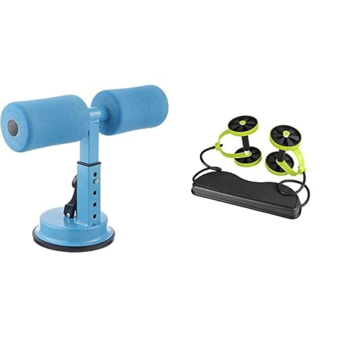 Bundle Sit up floor bar + RevoFlex Extreme Abdominal Wheel All in One Core Muscle Roller Sculpt your Body Dual Tension Ab Muscle Toner