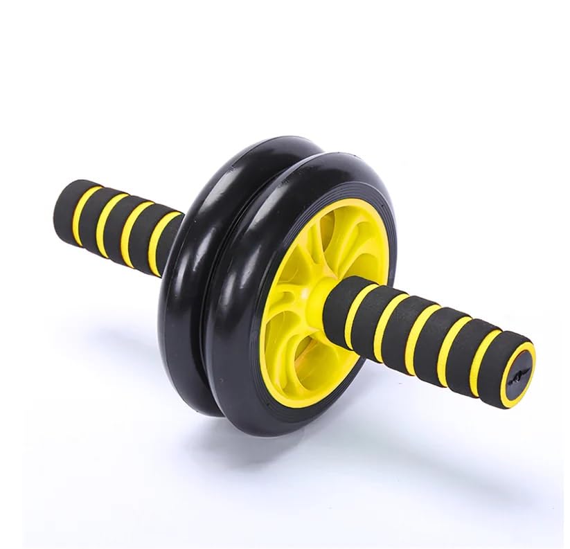 Abdominal Muscle Exercise Wheel - Foam Handle - Yellow