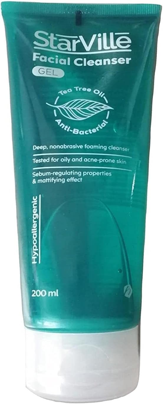 Starville facial cleanser gel tea tree oil anti-bacterial - pack may vary