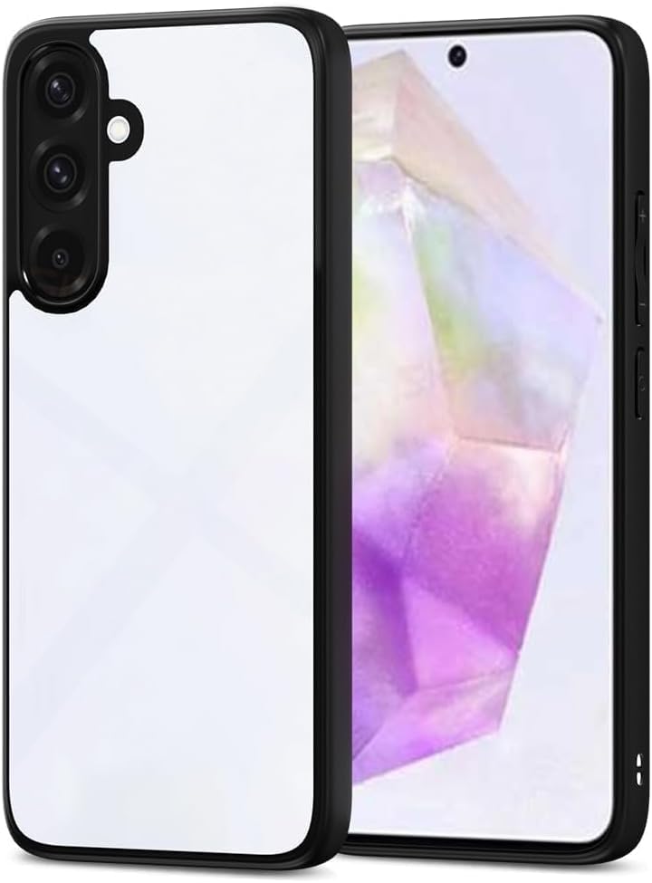 Hard Crystal Q Series Black Frame Luxury Case For Samsung Galaxy A17
