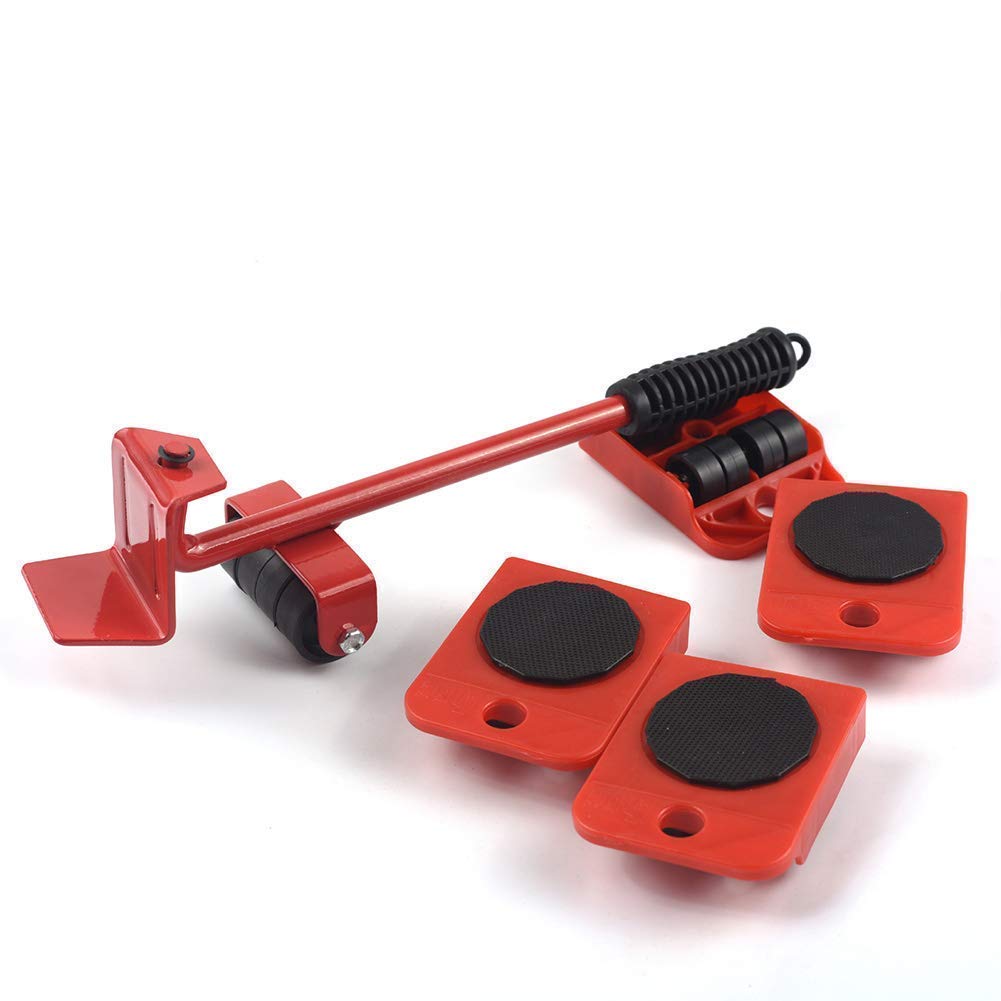 Furniture Lifter/Shifter Tool | Heavy Bed, Fridge Mover Machine Set for Home, Office | Easy and Small Lifting Accessories | 35.5 X 5 X 7 cm | Red