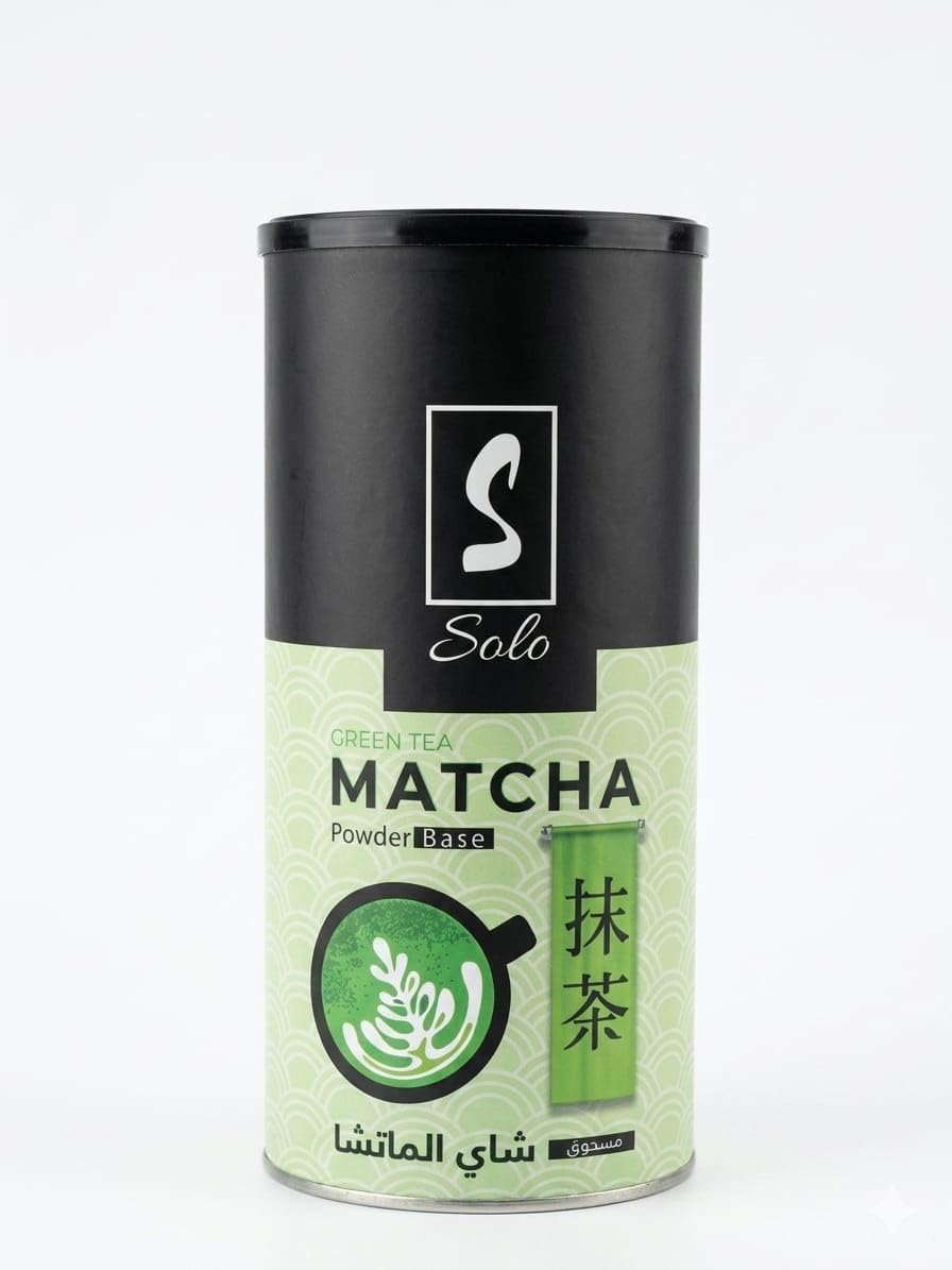 Solo Matcha Green Tea, Flavor Powder Matcha Base, Premium Natural Drink, 1 Kg Cylinder Pack