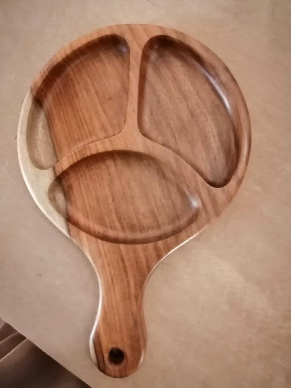 Hayah Wood - Pink snack tray - صينية تسالي ورده