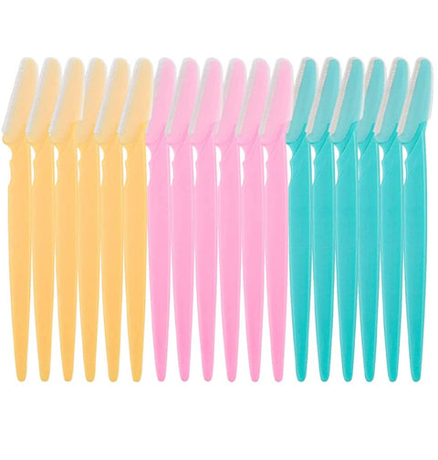 ILLUVA 18 Pcs Eyebrow Razors Shaper, Safety Facial Hair Remover Face Shaver Trimmer, Exfoliating Dermaplaning Tool for Women and Men