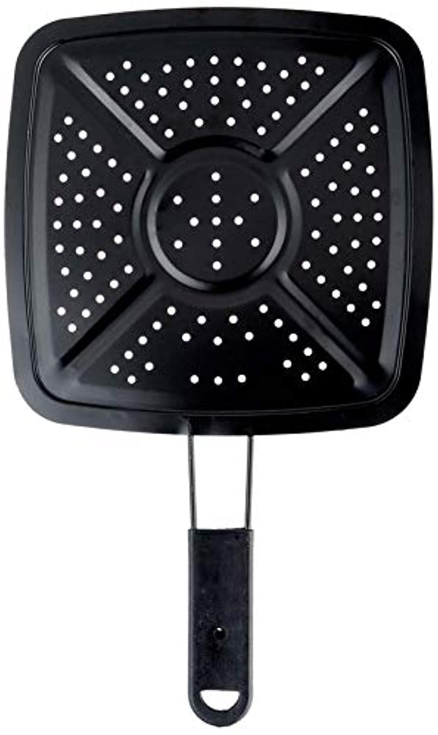Qasem - Square Burning Rice Preventer with Stainless Steel Handle - Black