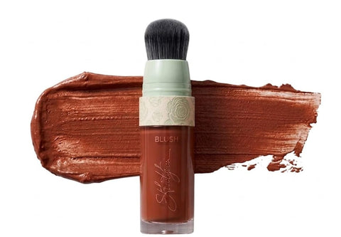 Blush LIQUID, Blushers for Cheeks Make up, Waterproof Cream Blush Stick with Brush, Easy Application, Shimmery, Blends Perfectly to Skin (AVALON)
