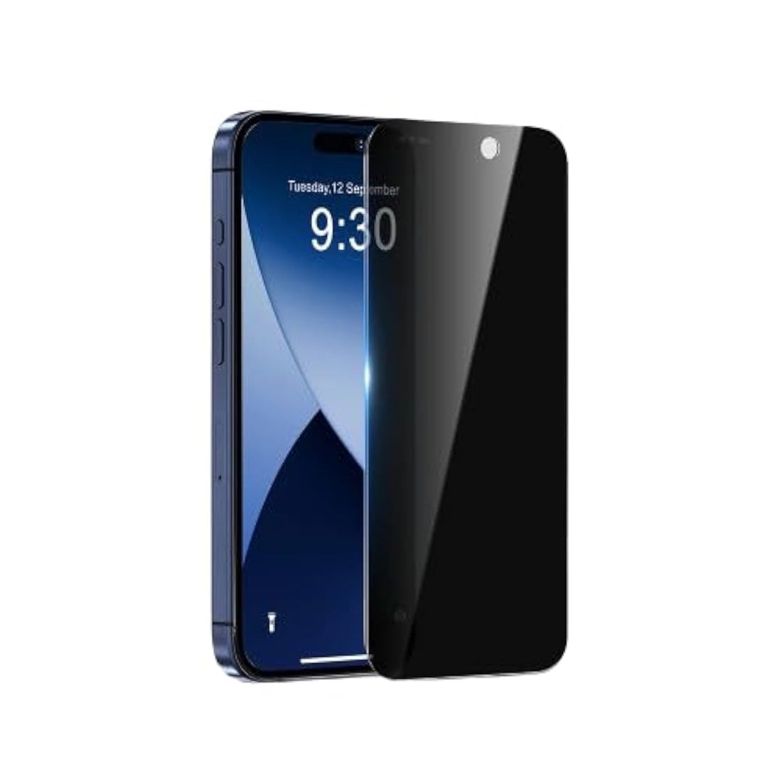 Privacy glass screen protector for Apple iPhone 15 Pro/iPhone 15, Black