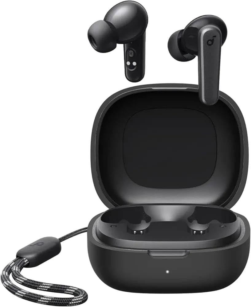 Next Store Silicone Case Compatible with Anker R50i, with Keychain Strap, Full Protection, Attractive Design, Perfect for Everyday Use(Black)
