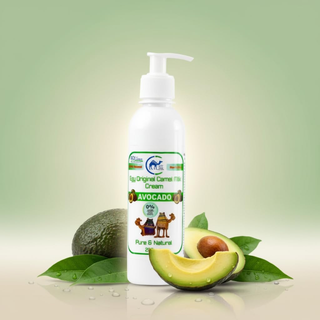 Natural Skin Regenerator & Collagen Booster with Vitamin E & Panthenol | Camel Milk Cream: The Desert’s Beauty Secret for Skin Repair, Brightening, and Anti-Aging Rejuvenation (200 Gm, Avocado)