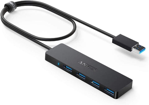 [Upgraded Version] Anker 4-Port USB 3.0 Ultra Slim Data Hub with 2 ft Extended Cable for Macbook, Mac Pro/mini, iMac, Surface Pro, XPS, Notebook PC, USB Flash Drives, Mobile HDD, and More