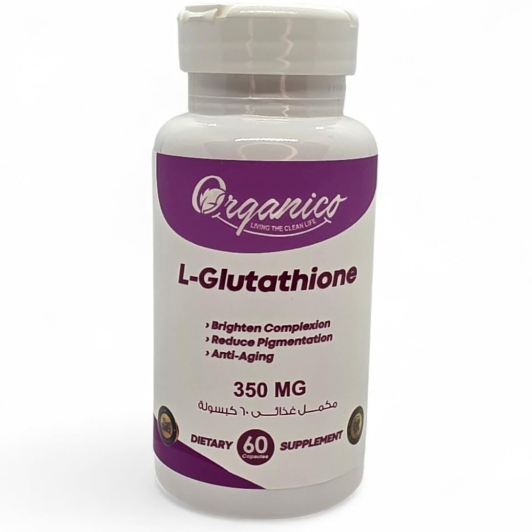 Organico L-Glutathione Dietary Supplement, 350 MG, Brighten Complexion, Reduce Pigmentation, Anti-Aging, 60 Capsules