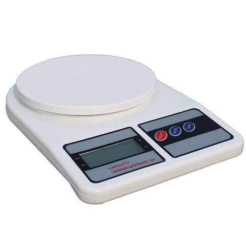 IONIX Weighing Machine for Food | Capacity 10Kg | Weight Machine for Kitchen, Weighing Scale, Kitchen Scale for Home, Shop & Personal Weight Measurement with LCD Display (SF-400, White)