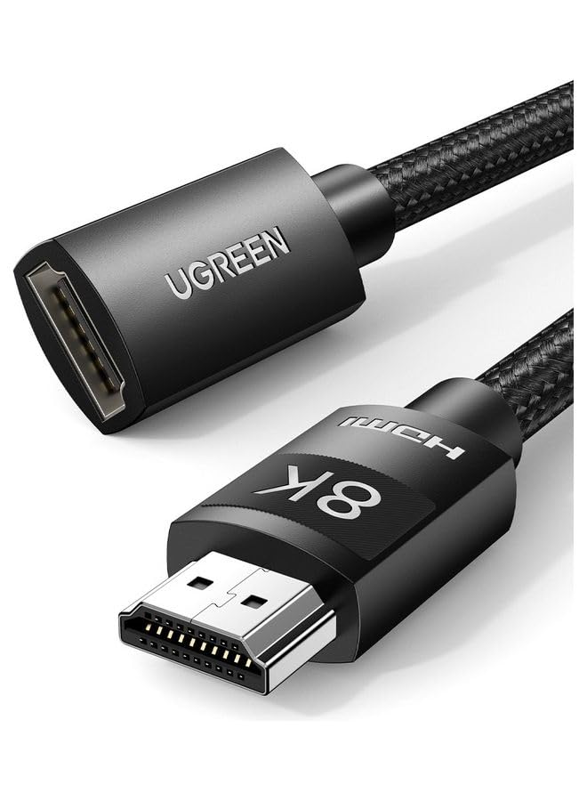 HDMI Extension Cable 4K @120Hz 48Gbps Male to Female HDMI Extender Cord Ultra High Speed for MacBook Pro 2021 Roku TV Stick Xbox PS5/ LG/Sony/Samsung Black