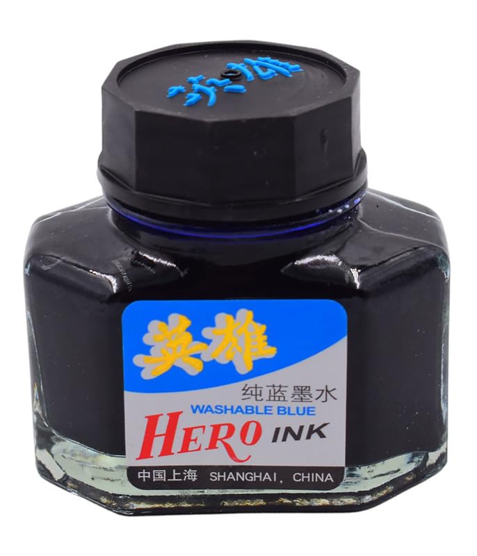 Hero Washable Blue Ink Bottle - Black