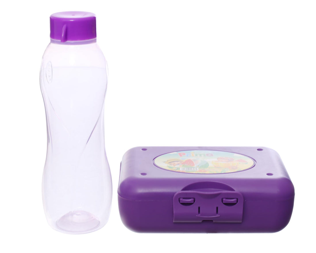 Prima Colored Lunch Box with Large Bottle Vibrant Meal and Hydration Solution for Daily Use