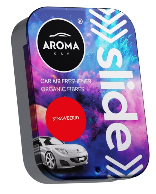 Aroma Organic Slide Car Air Freshener Strawberry 30g – Long Lasting Sweet Car Fragrance