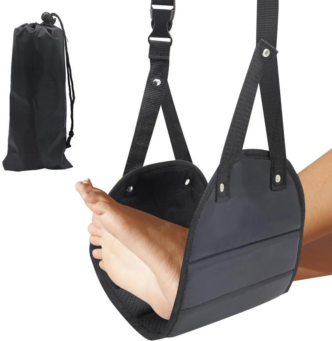 ECVV Portable Airplane Footrest Comfortable Travel Foot Rest Length Adjustable Office Leg Rest Travel Essentials to Relax Your Feet