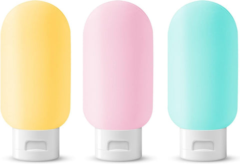 3psc Travel Bottles for Items, 60 ml Travel Bottles Set, Leak Proof, Refillable Liquid Travel Accessories for Shampoo and Lotion Soap