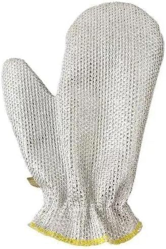 Non Scratch Wire Dishwashing Gloves, Waterproof Household Kitchenware Cleaning Gloves for Washing Dishes and Rinsing Easily, Reusable Kitchen Gloves for Washing