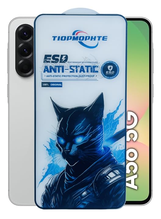 Black Cat Tempered Glass Screen Protector For Samsung galaxy Mobile Full Glue Edge to Edge 9H Hardness Anti Fingerprint Scratch ESD (Samsung Galaxy A16/A26)