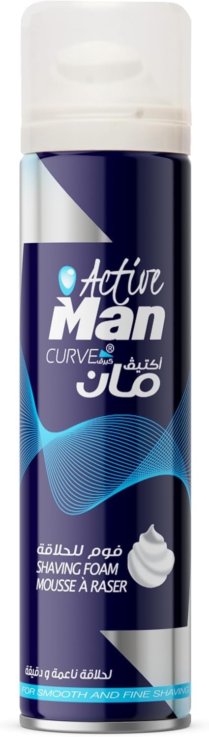 Active Man Curve Shaving Foam – 200ml | Rich Foam for a Smooth Shave Without Irritation | Instant Hydration for All Skin Types