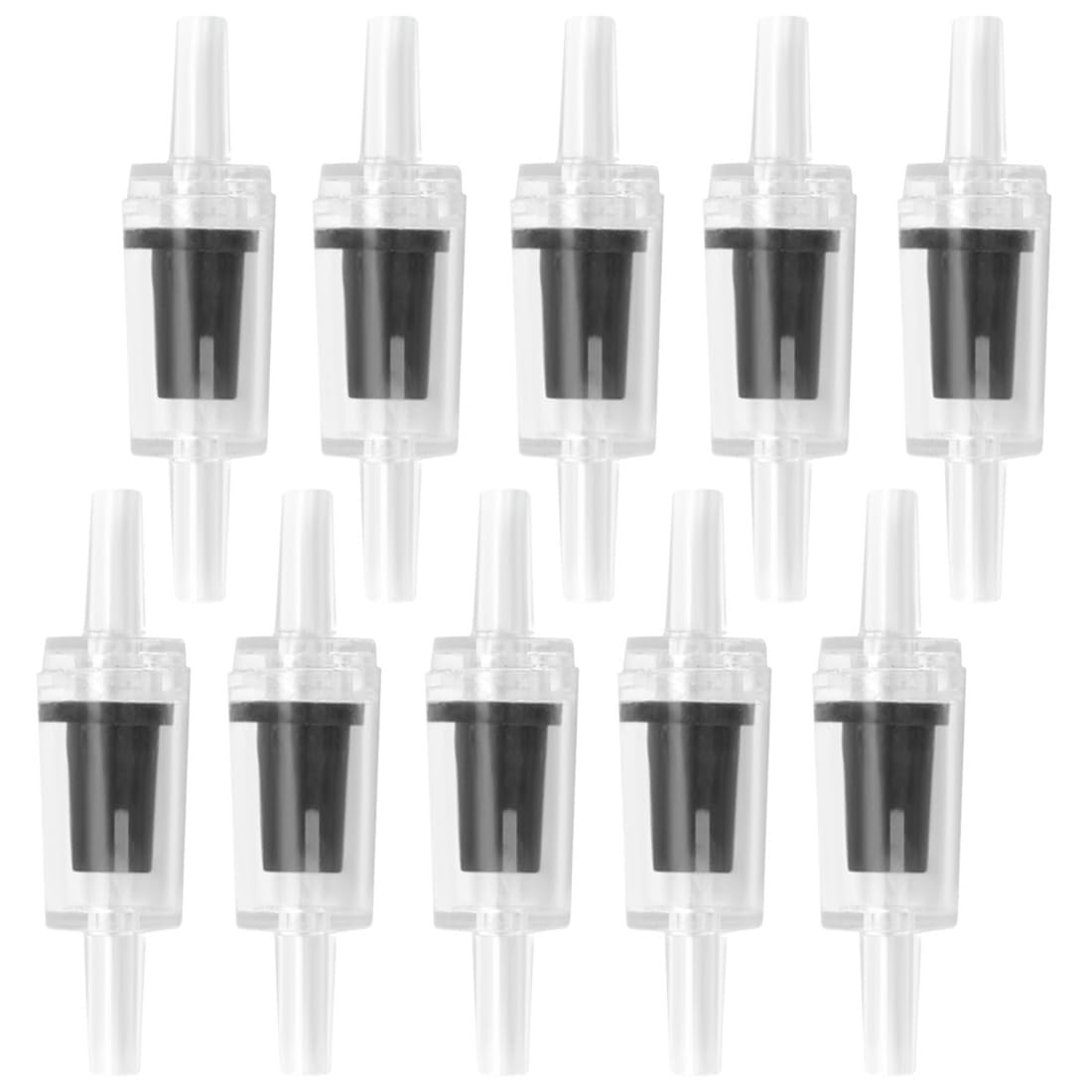 10 Pieces Aquarium Non-Return Air Valve Accessories for Air Pumps One-Way for Aquarium, Air Pump Check Valves-Black