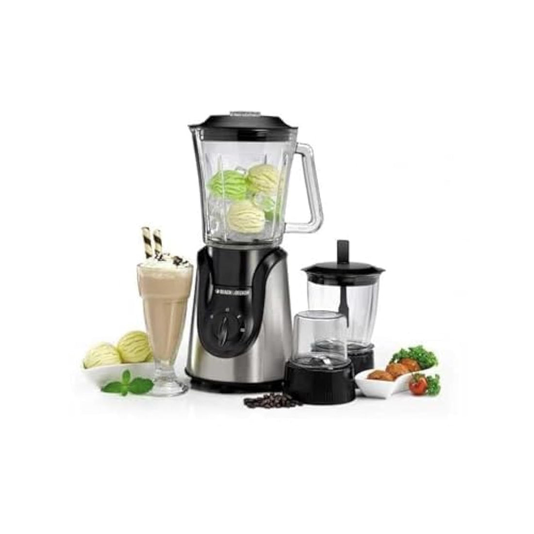 Black & Decker Blender with Grinder and Mincer Chopper, 1.5L, 600 Watt, Bx600g