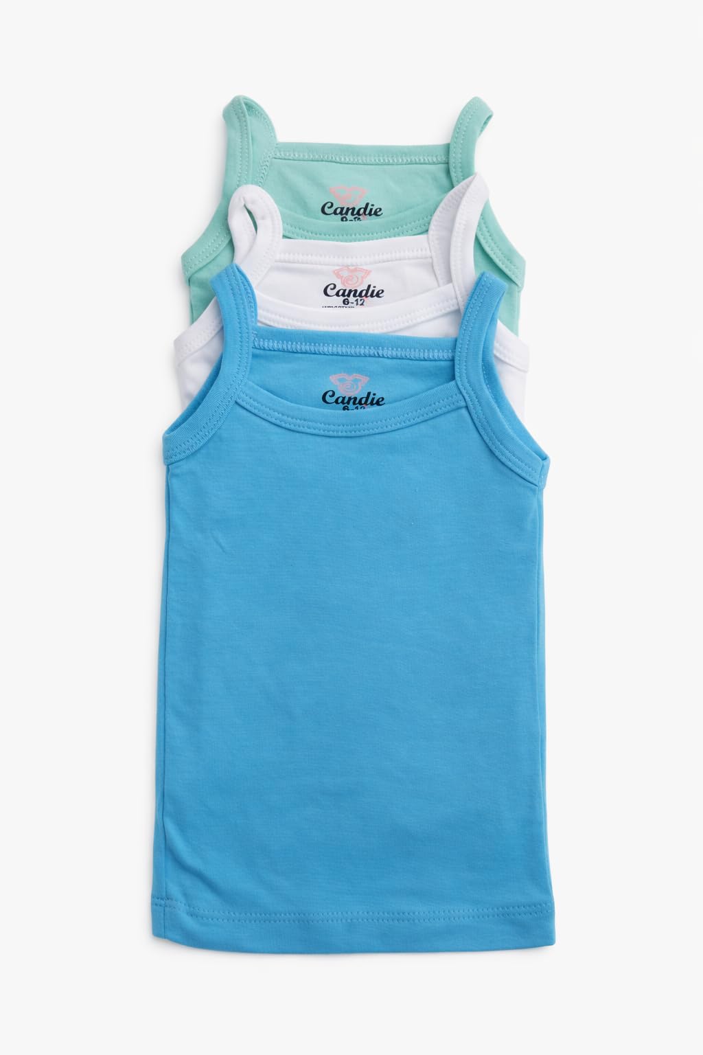 Candie Baby Sleeveless T-Shirts (Narrow Strap), Cotton (Boy Pack, 12-18 M)