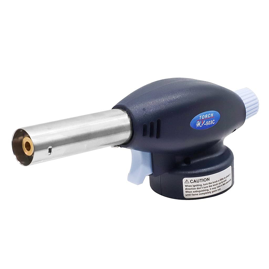 Amaru Flamethrower Butane Burner Auto Ignition Camping Weldin Blow Torch for Creme Brulee, Kitchen, Cooking, BBQ