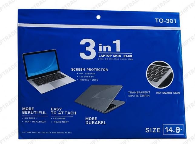 3x1 Laptop Keyboard Back Screen Protector Transparent Stickers for HP, 15 to 15.9 Inch, Scratch Resistant & Dust Proof, Rubber