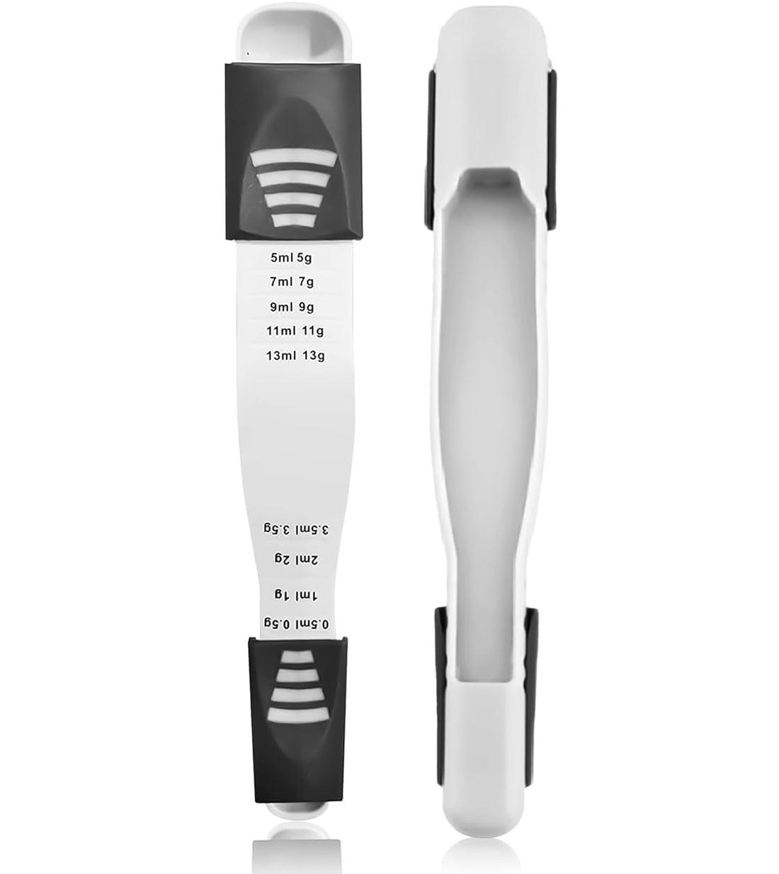 Plan A Adjustable Measuring Spoon from 1/8 Teaspoon to 1 Tbsp, All-in-One Adjustable Measuring Spoon, Dry and Liquid Ingredients Spoon for Baking, Cooking, Powder, Double Ended Graduated Spoon (White)