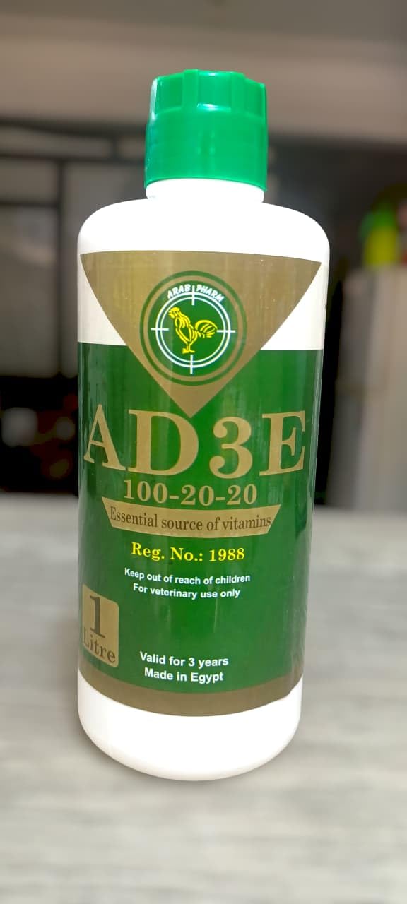 AD3E Liquid Vitamins for Birds & Animals 1L Essential Source of Vitamins Formula 100-20-20