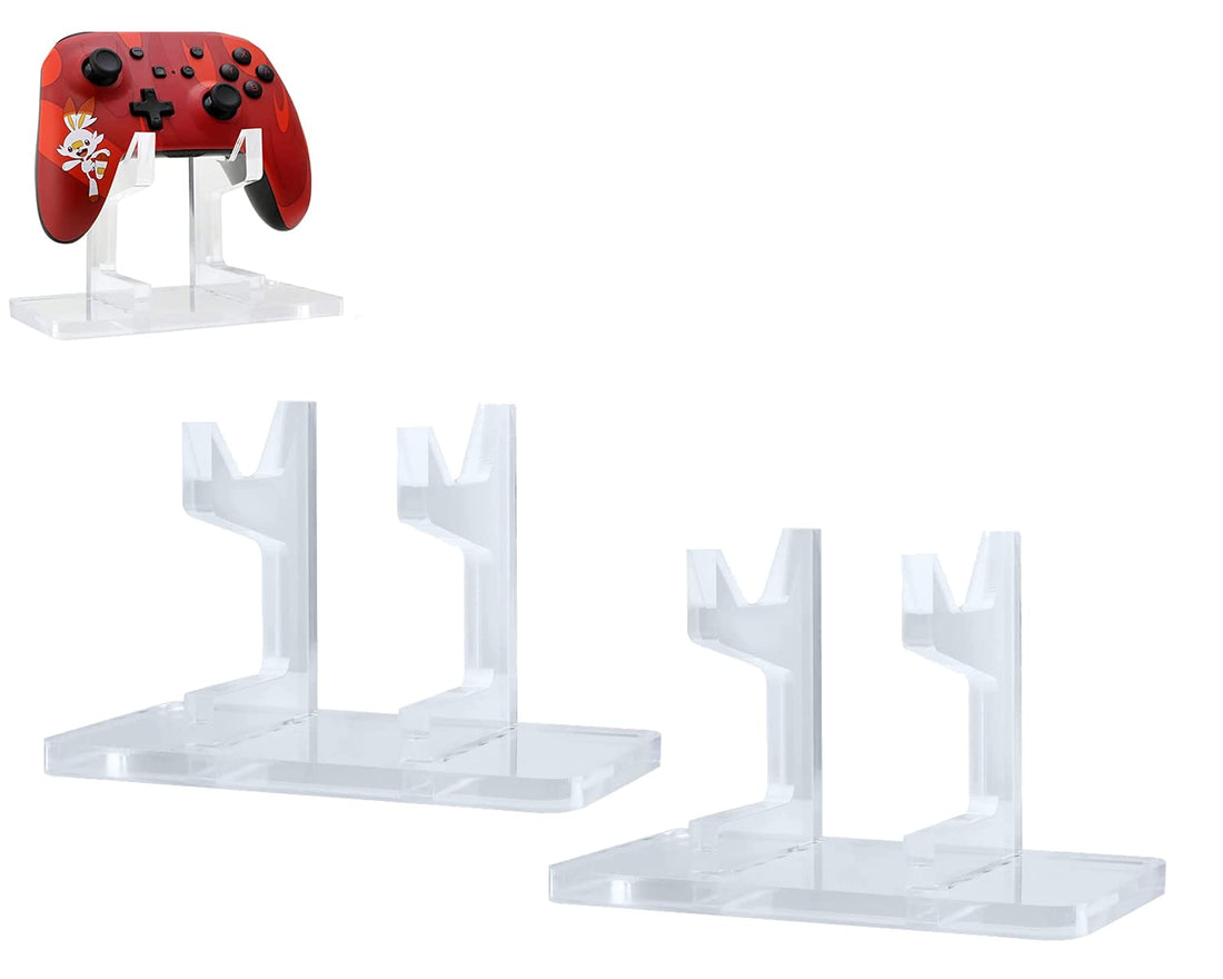 JDS Toy Store Transparent Acrylic Universal Controller Stand for PS4, PS5, Xbox, Switch Consoles - Gaming Controller Holder for Storage, Organization & Display- 2 Pack