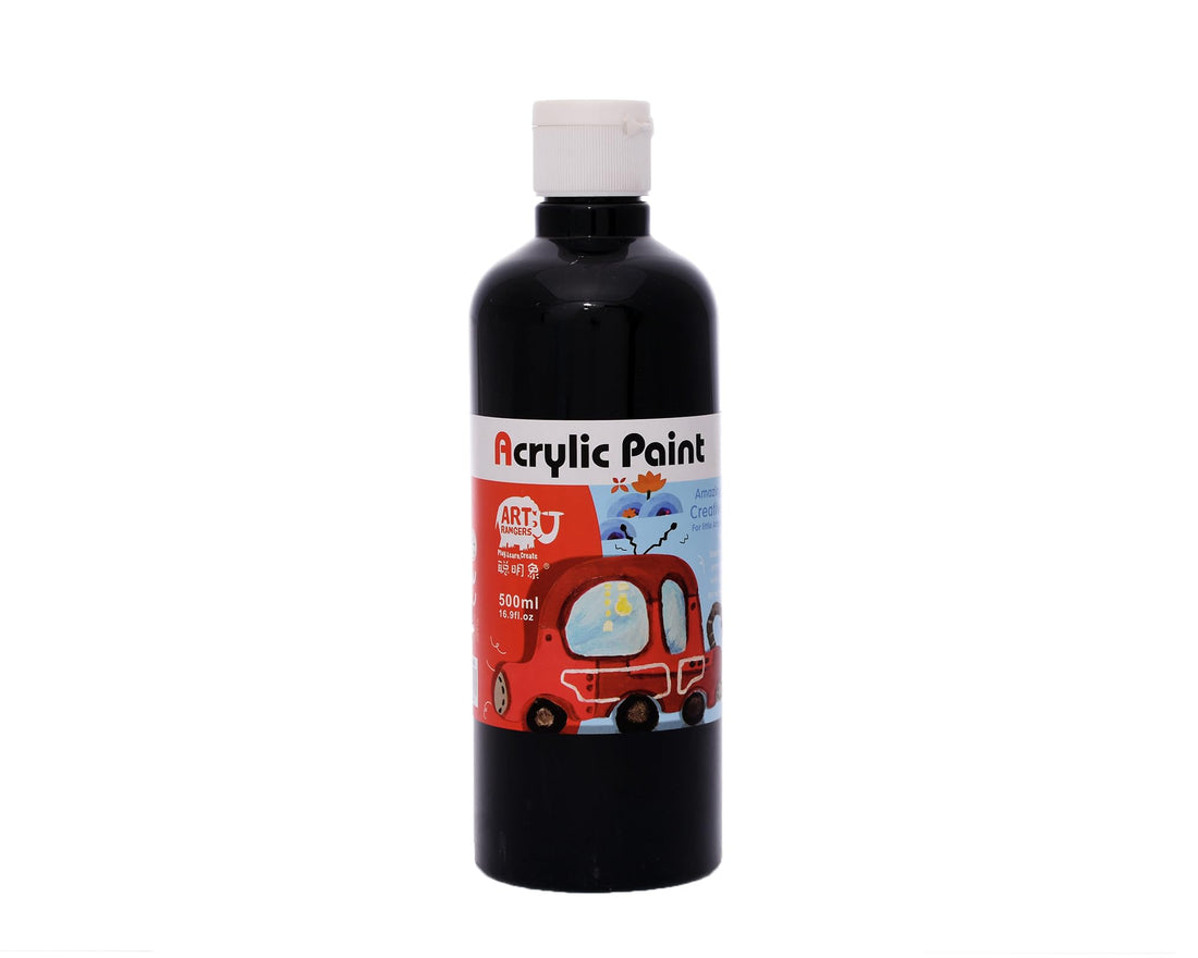 Art Rangers FEA500 High Quality Acrylic Paint Liquid 500ml Bottle - Black