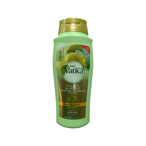 Vatika Naturals Nourish & Protect Shampoo - 600ml | Olive & Henna Conditioning Cream| Softens & Vitalizes | For Normal Hair
