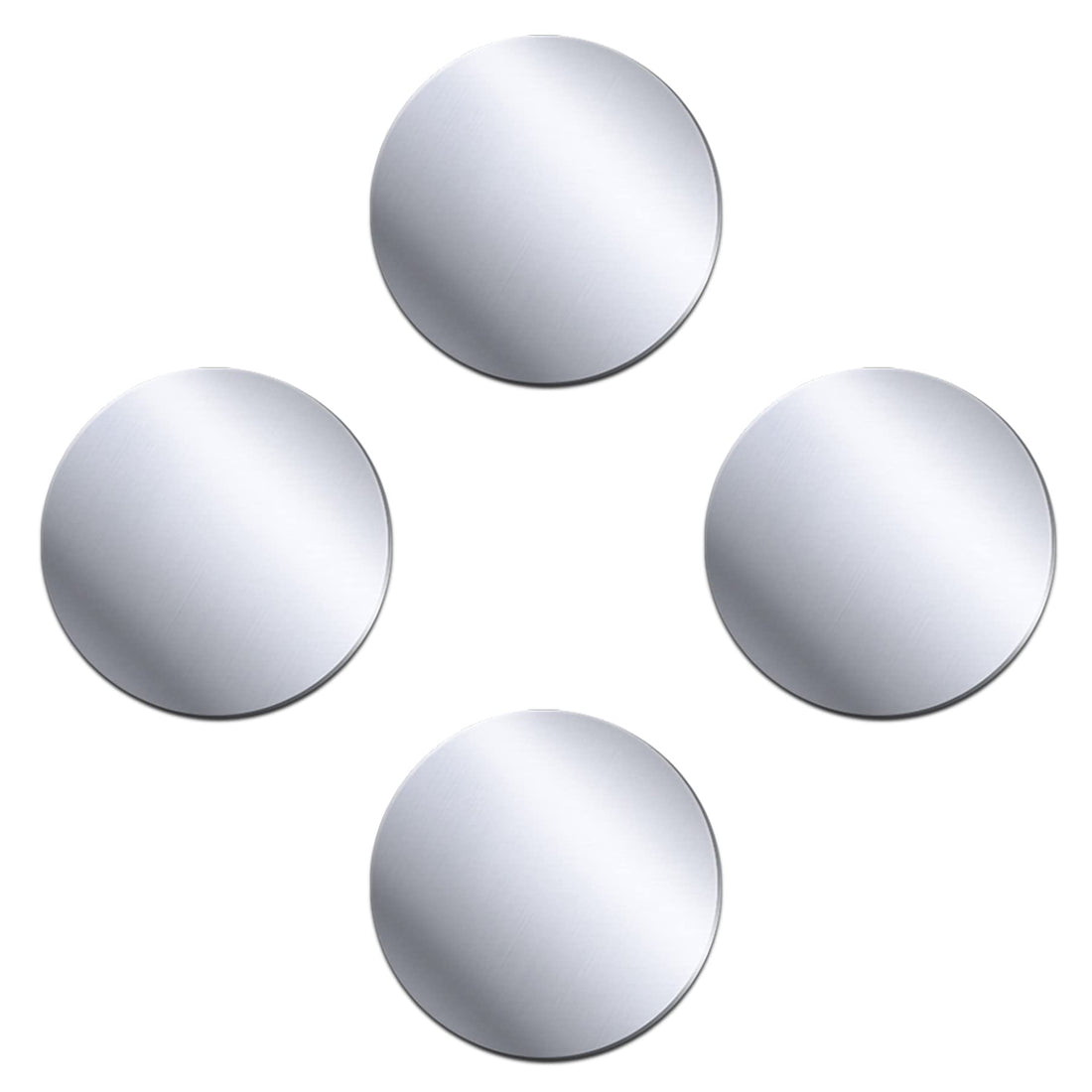 Metal Plate Self-Adhesive 4-Piece Set Rounds Adhesive for Magnetic Car Mobile Phone Holder - Silver