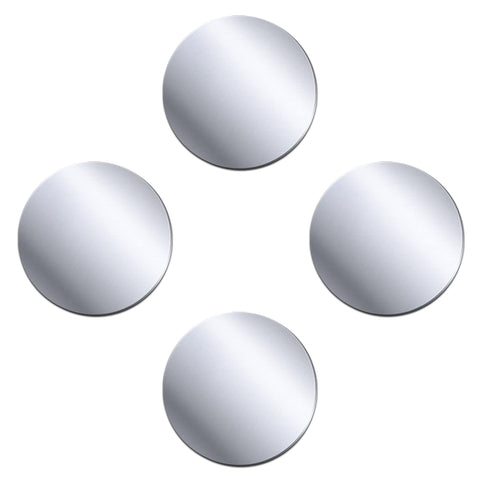 Metal Plate Self-Adhesive 4-Piece Set Rounds Adhesive for Magnetic Car Mobile Phone Holder - Silver