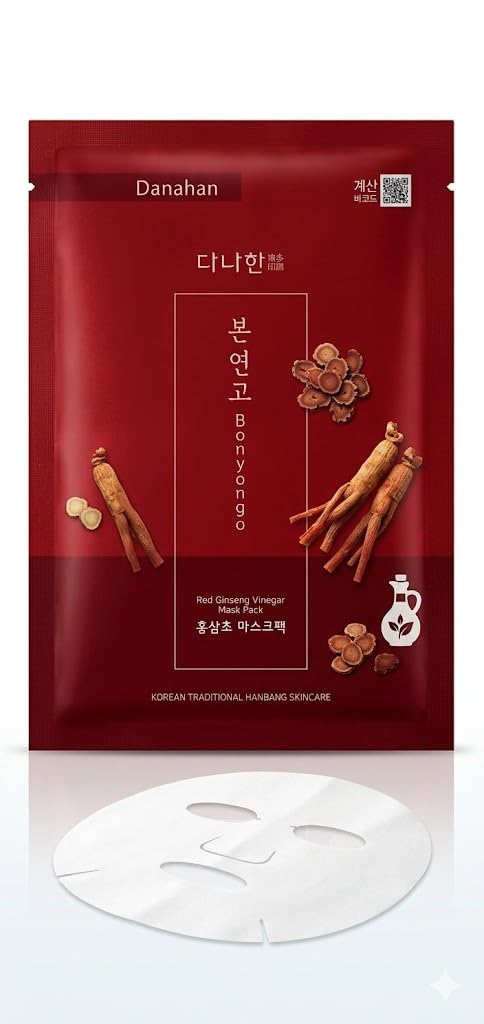 Danahan Bonyongo Red Ginseng Vinegar Mask Pack, Korean Sheet Mask, Skin Care