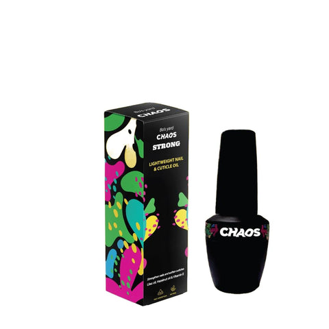 CHAOS Strong Nail & Cuticle Oil – Natural Nail Strengthener with Castor, Jojoba, Hazelnut & Vitamin E – Fast Absorbing, Non-Greasy, Promotes Growth & Repair – 15ml