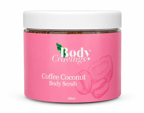 Body Cravings Coffee Coconut Body Scrub 250ml | Exfoliating Body Scrub with Coffee Grounds & Coconut Oil | Moisturising Skin Polish for Soft, Smooth & Glowing Skin