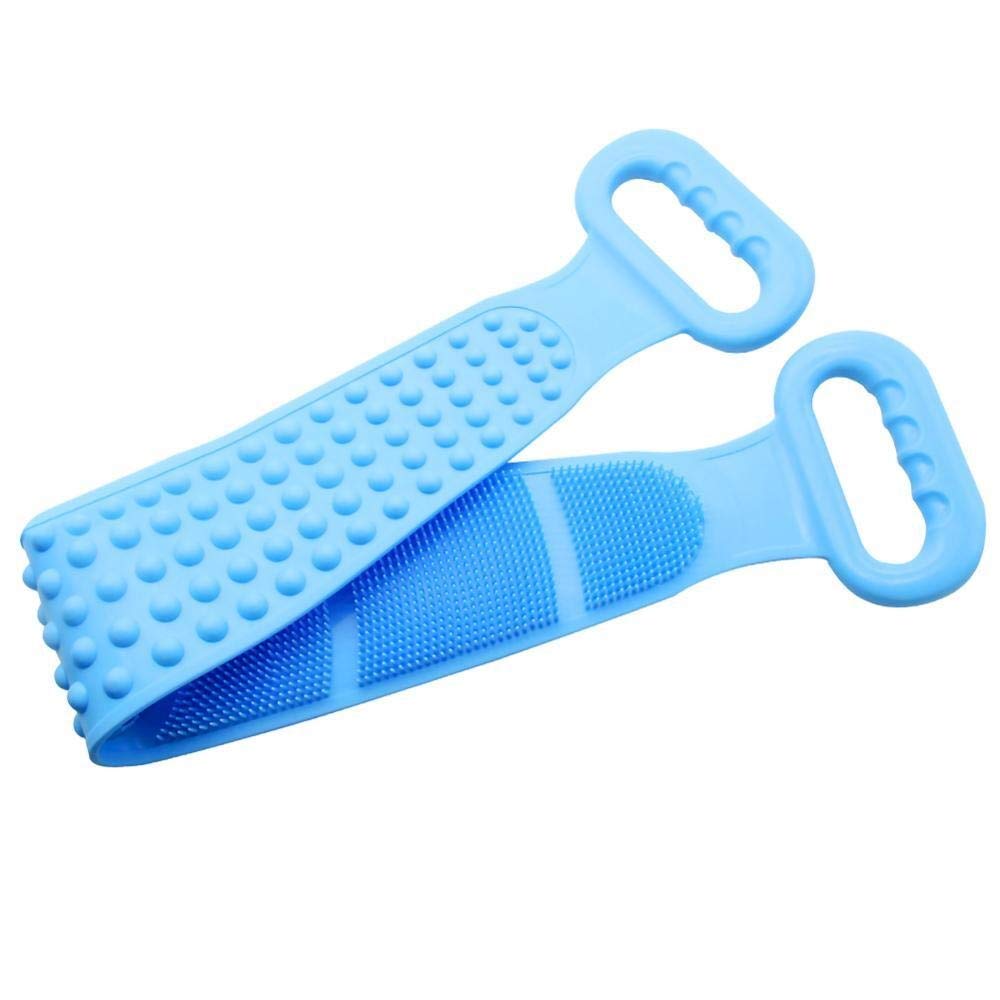 Exfoliating Towel for Body Bath Shower Silicone Body Brush Bath Belt Exfoliating Back Brush Belt Wash Clean 28'' Bath Scrub Belt Towel In Stock Exfoliating Washcloths (Color : E)