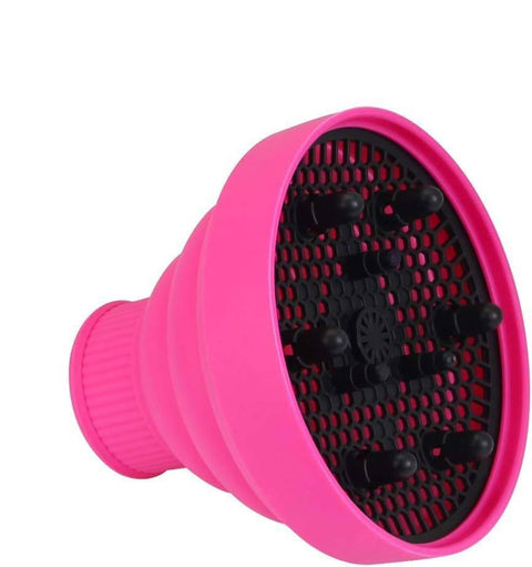 Silicone Hair Diffuser – Foldable Blow Dryer Attachment for Curly, Wavy & Natural Hair – Portable, Lightweight & Heat-Resistant Diffuser Fits Hair Dryers 4–5cm – Adds Volume & Reduces Frizz (Pink)