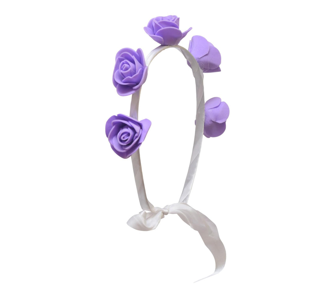 Daphne Adjustable Hair Band With Flower Design For Girl - Purple