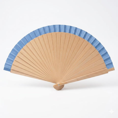 Hand Folding Fan, Wood and Fabric, Foldable and Portable, for Dance Performances, Weddings, Cosplay, Festivals, and Daily Use (Blue)