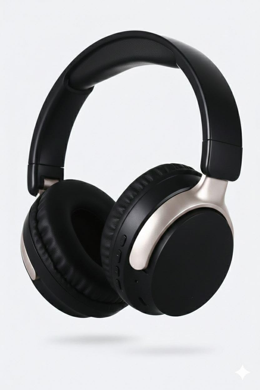 Wireless Bluetooth Headphone - with RGB lighting LED - Over Ear Stereo Music Headset with Memory Card Support, Gaming Headphones -with Built-in Microphone SD-1103 - هيدفون - هدفون (Black)