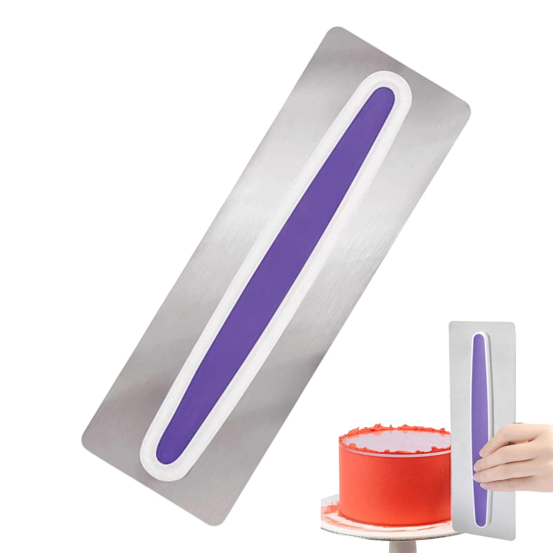 YOUDALIS Cake Spatula Fondant Spatula Cake Scraper Stainless Steel Cake Scraper Pastry Cutter for Buttercream and Icing Smoother Polisher