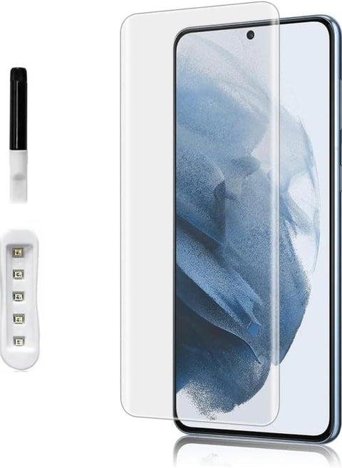 Compatible with Samsung UV Tempered Glass Screen Protector Scratch Resistant Fingerprint Clear Includes Installation and Cleaning Tools (S21 ULTRA)